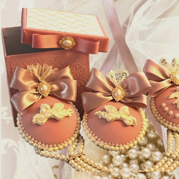 Shabby Chic Christmas Tree Ornament Set 3, X-Mas Tree decorations, Victorian - Picture 5 of 16